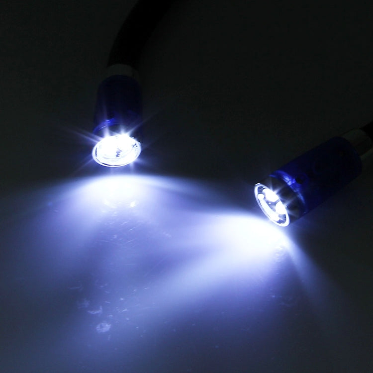 Kreative Doppelkopf Freihändige Nacken Stereo Taschenlampe Arbeitslicht Auto Lampe mit 4 LED-Lichtern & Weichem Gummigriff Nackenpolster