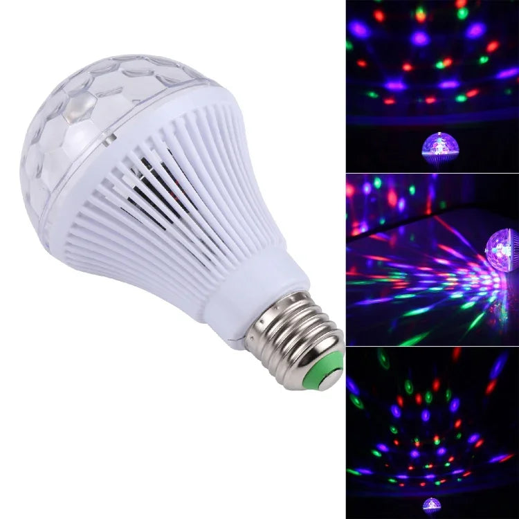 E27 Vollfarbige rotierende LED-Bühnenlampe, AC 85-260V