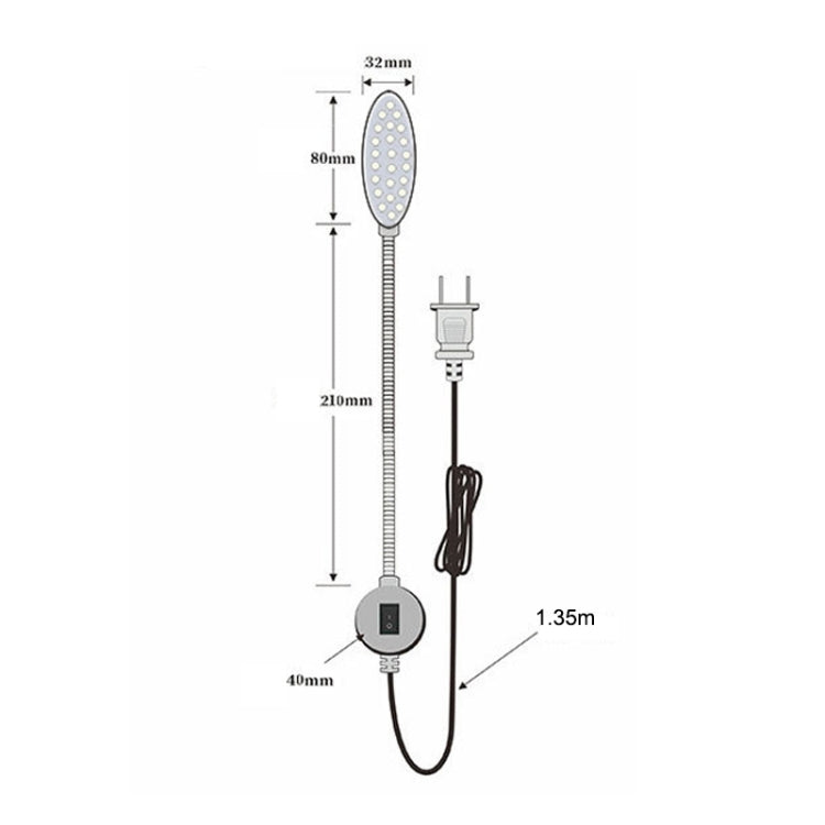 LED Nähmaschinenlampe Dimmbar Magnetisch Arbeits-Energiesparlampe, 30 Lampenperlen, 30 Perlen