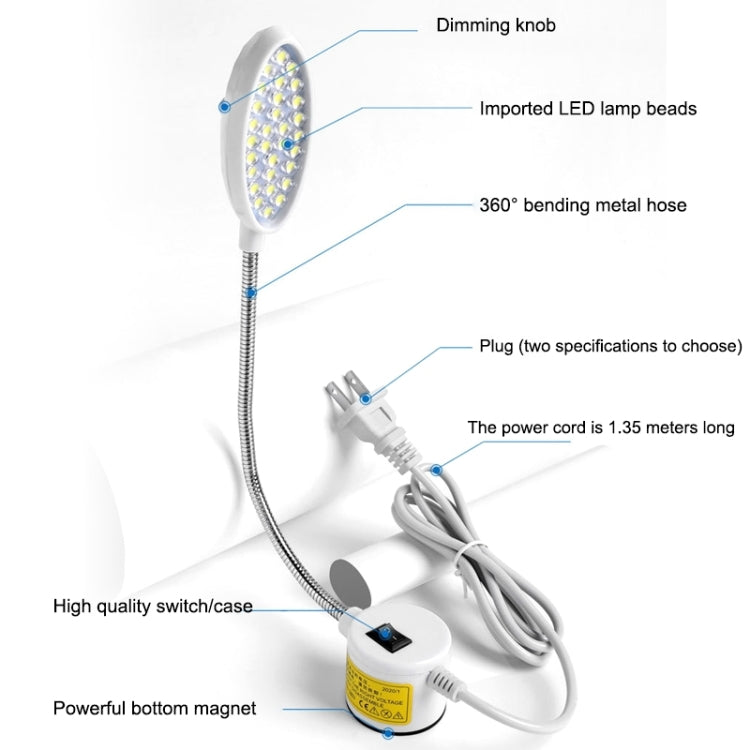 LED Nähmaschinenlampe Dimmbar Magnetisch Arbeits-Energiesparlampe, 30 Lampenperlen, 30 Perlen