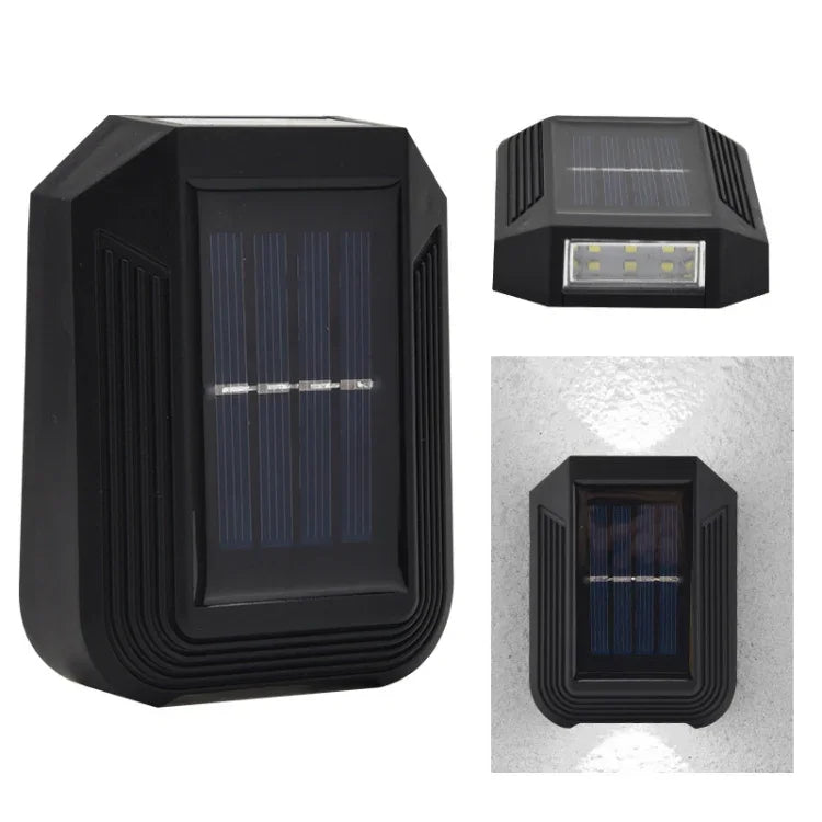 6 LED Solar-Wandlampe Außen Dekoratives Garten Auf- und Abwärtslicht
