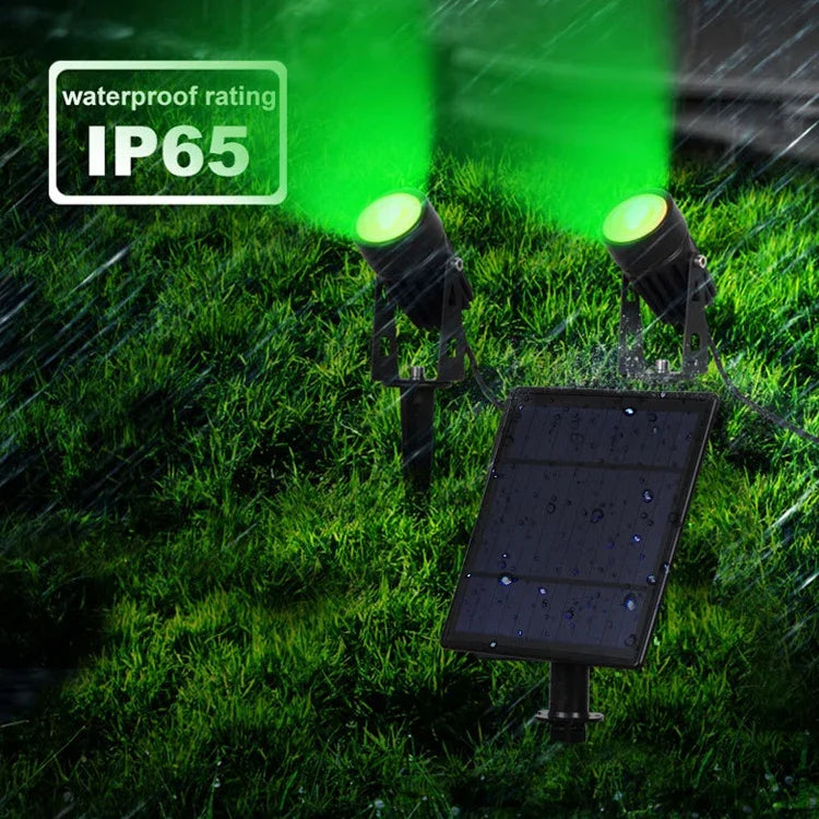 3W One for Three Solar Spotlight Outdoor IP65 Waterproof Light Control Induction Lawn Lamp, Luminous Flux: 300-400lm (RGB Cyclic Fixation), One for Three