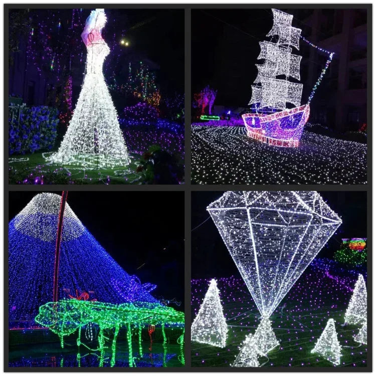 100 LEDs Weihnachtsdekolicht, 17m Blaulicht, 17m Buntlicht, 17m Weißlicht, 17m Warmweiß