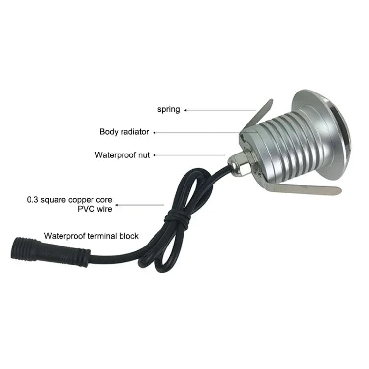 3W LED Embedded Polarized Buried Lamp IP67 Waterproof Turtle Shell Lamp Outdoor Garden Lawn Lamp, Warm Light 3000K Q2 Two-way Light, Warm Light 3000K Q2