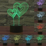 7 Farben Verfärbung Kreative Visuelle Stereo Lampe Schreibtischlampe Nachtlicht, Doppelherz-Ballon-Stil