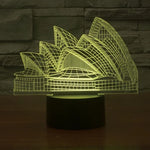 7 Color Discoloration Creative Visual Stereo Lamp Desk Lamp Night Light, Sydney Opera House Style