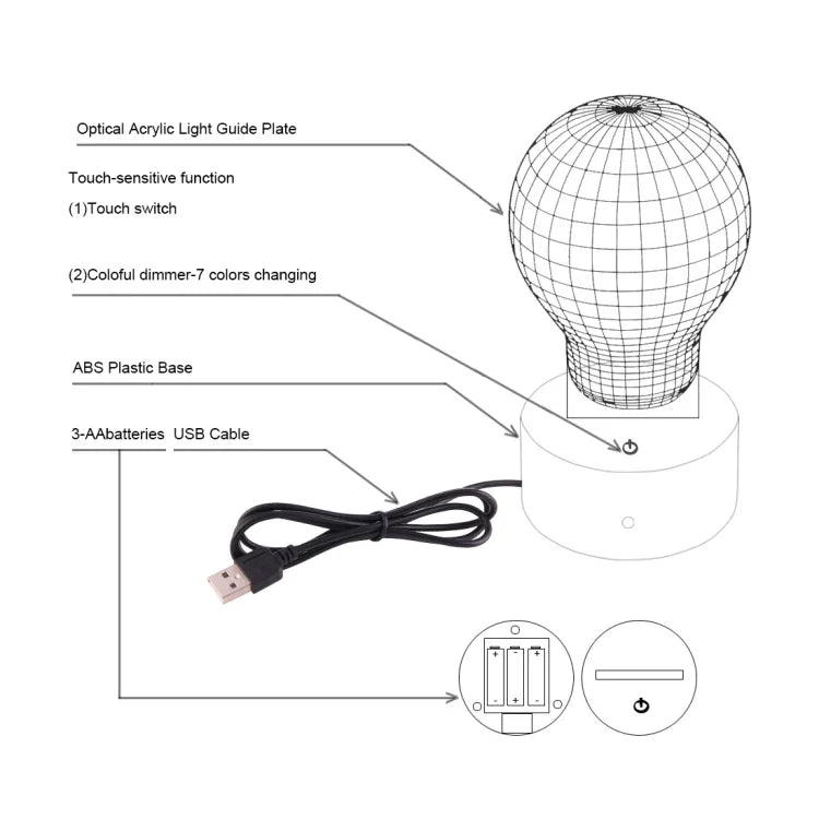7 Farbige Verfärbung Kreative Visuelle Stereo Lampe Schreibtischlampe Nachtlicht, Hippocampus-Stil