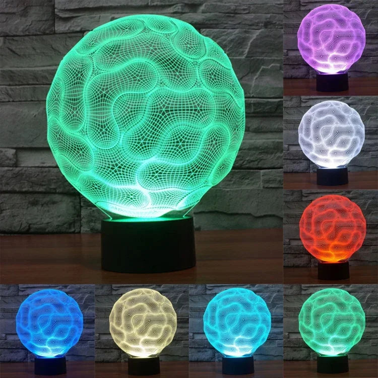 7 Farben Verfärbung Kreative Visuelle Stereo Lampe Tischlampe Nachtlicht, Gehirn Stil