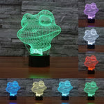 7 Farben Verfärbung Kreative Visuelle Stereo Lampe Schreibtischlampe Nachtlicht, Frosch-Stil