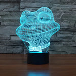 7 Farben Verfärbung Kreative Visuelle Stereo Lampe Schreibtischlampe Nachtlicht, Frosch-Stil