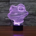7 Farben Verfärbung Kreative Visuelle Stereo Lampe Schreibtischlampe Nachtlicht, Frosch-Stil