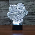 7 Farben Verfärbung Kreative Visuelle Stereo Lampe Schreibtischlampe Nachtlicht, Frosch-Stil