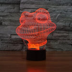 7 Farben Verfärbung Kreative Visuelle Stereo Lampe Schreibtischlampe Nachtlicht, Frosch-Stil