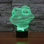 7 Farben Verfärbung Kreative Visuelle Stereo Lampe Schreibtischlampe Nachtlicht, Frosch-Stil