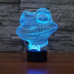7 Farben Verfärbung Kreative Visuelle Stereo Lampe Schreibtischlampe Nachtlicht, Frosch-Stil
