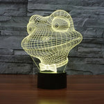 7 Farben Verfärbung Kreative Visuelle Stereo Lampe Schreibtischlampe Nachtlicht, Frosch-Stil