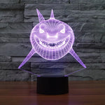 7 Color Discoloration Creative Visual Stereo Lamp Desk Lamp Night Light, Positive Face Shark Style