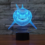 7 Color Discoloration Creative Visual Stereo Lamp Desk Lamp Night Light, Positive Face Shark Style