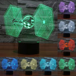 7 Farben Verfärbung Kreative Visuelle Stereo Lampe Schreibtischlampe Nachtlicht, TIE Fighter Stil