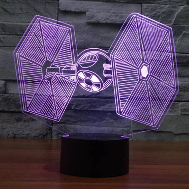 7 Farben Verfärbung Kreative Visuelle Stereo Lampe Schreibtischlampe Nachtlicht, TIE Fighter Stil