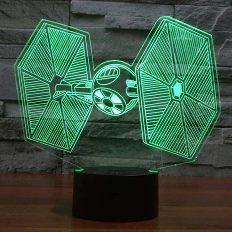 7 Farben Verfärbung Kreative Visuelle Stereo Lampe Schreibtischlampe Nachtlicht, TIE Fighter Stil