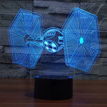 7 Farben Verfärbung Kreative Visuelle Stereo Lampe Schreibtischlampe Nachtlicht, TIE Fighter Stil