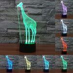 7-farbige Verfärbung Kreative Visuelle Stereo Lampe Schreibtischlampe Nachtlicht, Giraffen-Stil