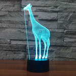7-farbige Verfärbung Kreative Visuelle Stereo Lampe Schreibtischlampe Nachtlicht, Giraffen-Stil