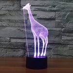 7-farbige Verfärbung Kreative Visuelle Stereo Lampe Schreibtischlampe Nachtlicht, Giraffen-Stil
