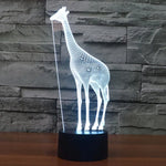 7-farbige Verfärbung Kreative Visuelle Stereo Lampe Schreibtischlampe Nachtlicht, Giraffen-Stil