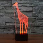 7-farbige Verfärbung Kreative Visuelle Stereo Lampe Schreibtischlampe Nachtlicht, Giraffen-Stil