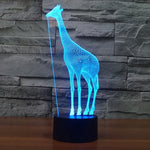 7-farbige Verfärbung Kreative Visuelle Stereo Lampe Schreibtischlampe Nachtlicht, Giraffen-Stil