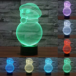 7 Farb-Verfärbung Kreative Visuelle Stereo Lampe Schreibtischlampe Nachtlicht, Schneemann-Stil