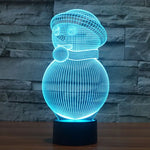 7 Farb-Verfärbung Kreative Visuelle Stereo Lampe Schreibtischlampe Nachtlicht, Schneemann-Stil