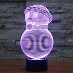 7 Farb-Verfärbung Kreative Visuelle Stereo Lampe Schreibtischlampe Nachtlicht, Schneemann-Stil