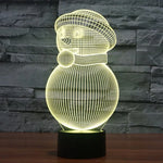 7 Farb-Verfärbung Kreative Visuelle Stereo Lampe Schreibtischlampe Nachtlicht, Schneemann-Stil