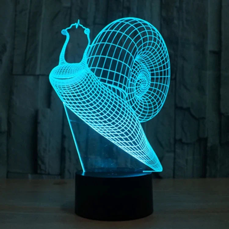 7 Farben Verfärbung Kreative Visuelle Stereo-Lampe Schreibtischlampe Nachtlicht, Schnecken-Stil
