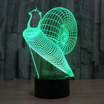 7 Farben Verfärbung Kreative Visuelle Stereo-Lampe Schreibtischlampe Nachtlicht, Schnecken-Stil
