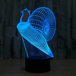 7 Farben Verfärbung Kreative Visuelle Stereo-Lampe Schreibtischlampe Nachtlicht, Schnecken-Stil