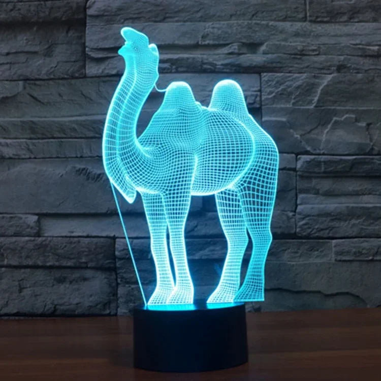 7 Farben Verfärbung Kreative Visuelle Stereo Lampe Schreibtischlampe Nachtlicht, Kamel-Stil