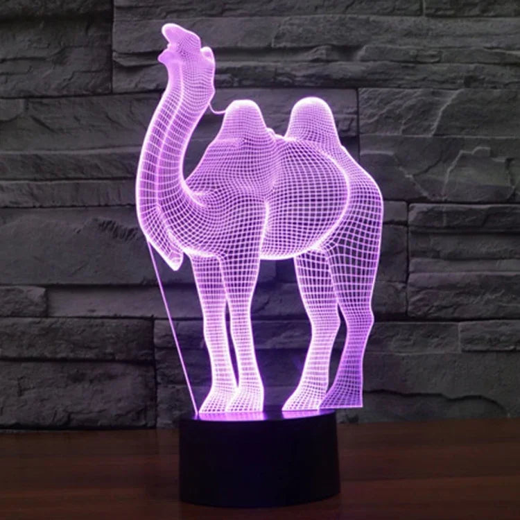 7 Farben Verfärbung Kreative Visuelle Stereo Lampe Schreibtischlampe Nachtlicht, Kamel-Stil
