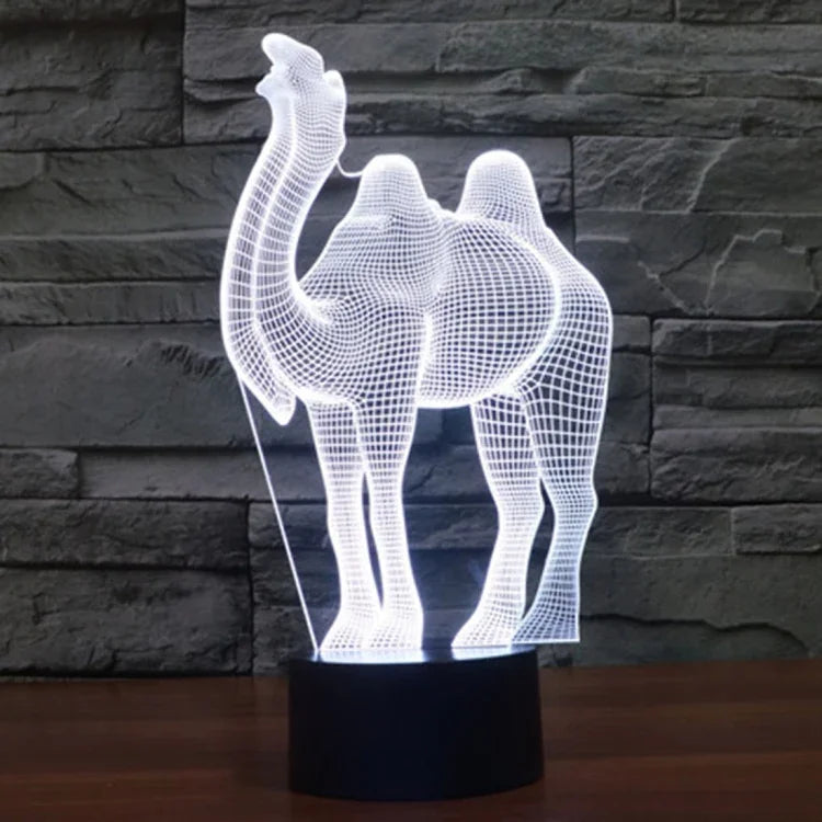 7 Farben Verfärbung Kreative Visuelle Stereo Lampe Schreibtischlampe Nachtlicht, Kamel-Stil