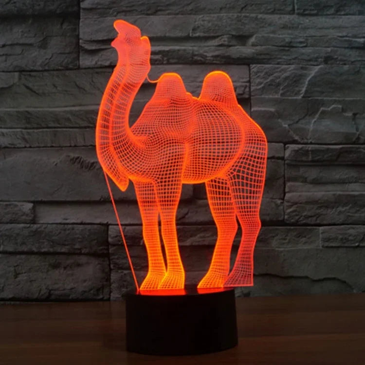 7 Farben Verfärbung Kreative Visuelle Stereo Lampe Schreibtischlampe Nachtlicht, Kamel-Stil