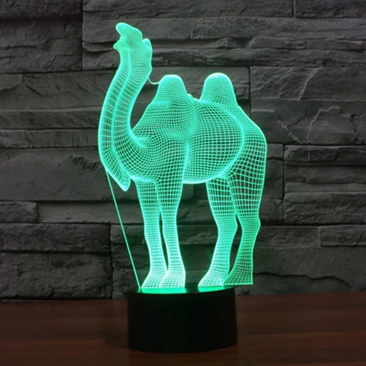7 Farben Verfärbung Kreative Visuelle Stereo Lampe Schreibtischlampe Nachtlicht, Kamel-Stil