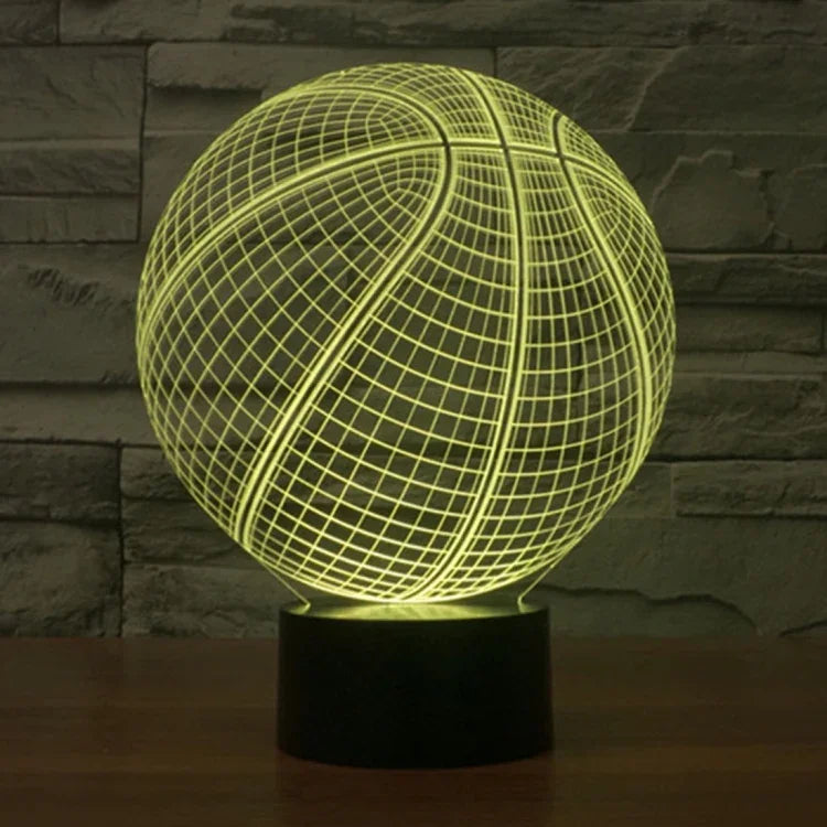 7 Color Discoloration Creative Visual Stereo Lamp Desk Lamp Night Light, Basketball Style