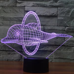 7 Farbige Verfärbung Kreative Visuelle Stereo Lampe Schreibtischlampe Nachtlicht, Delfinsprung-Stil