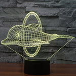 7 Farbige Verfärbung Kreative Visuelle Stereo Lampe Schreibtischlampe Nachtlicht, Delfinsprung-Stil