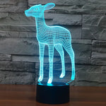 7 Farben Verfärbung Kreative Visuelle Stereo Lampe Schreibtischlampe Nachtlicht, Hirsch-Stil