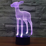 7 Farben Verfärbung Kreative Visuelle Stereo Lampe Schreibtischlampe Nachtlicht, Hirsch-Stil