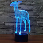 7 Farben Verfärbung Kreative Visuelle Stereo Lampe Schreibtischlampe Nachtlicht, Hirsch-Stil